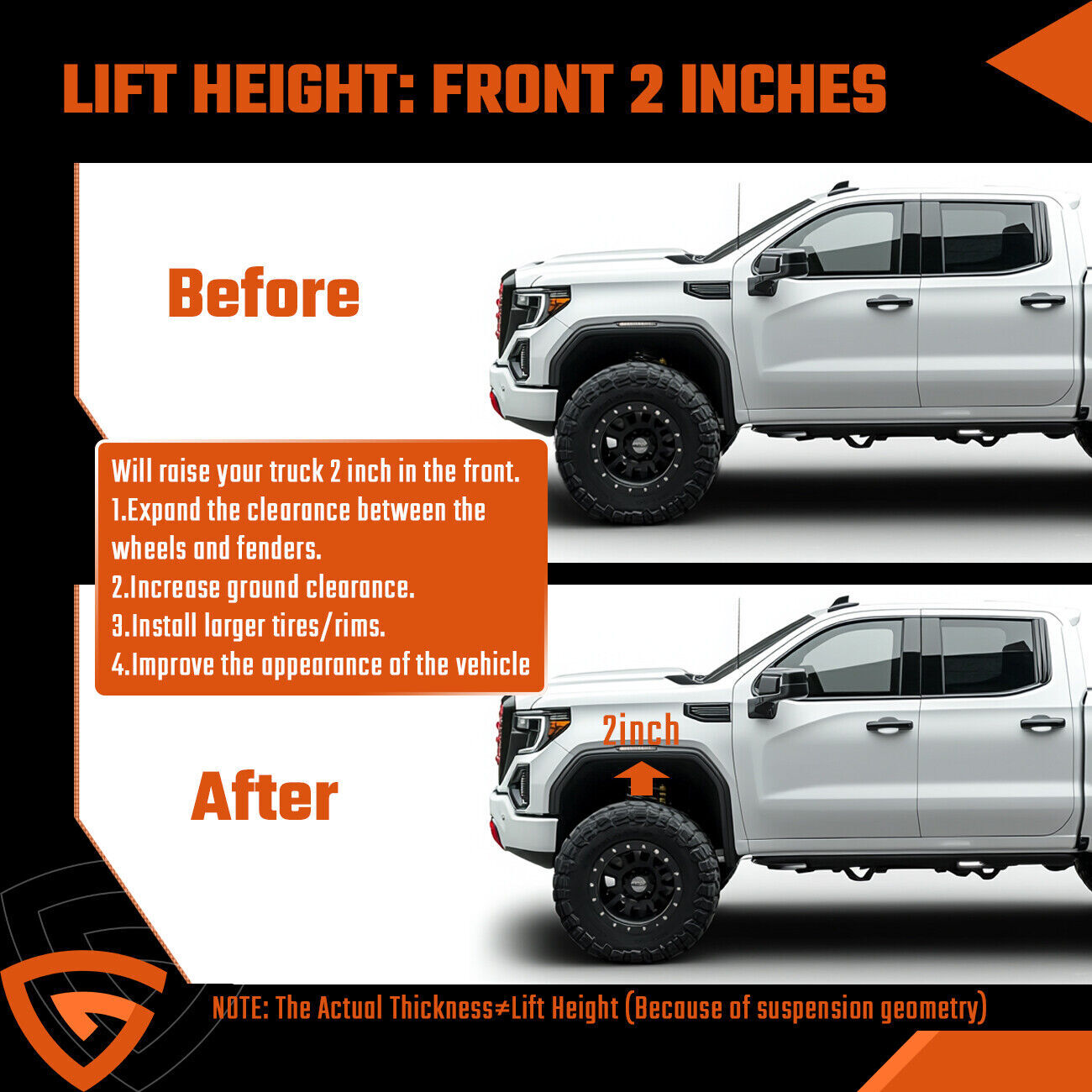 2 Front Leveling Lift Kit for 2007-2022 for Chevy Silverado for GMC for Sierra 1500 lift KY