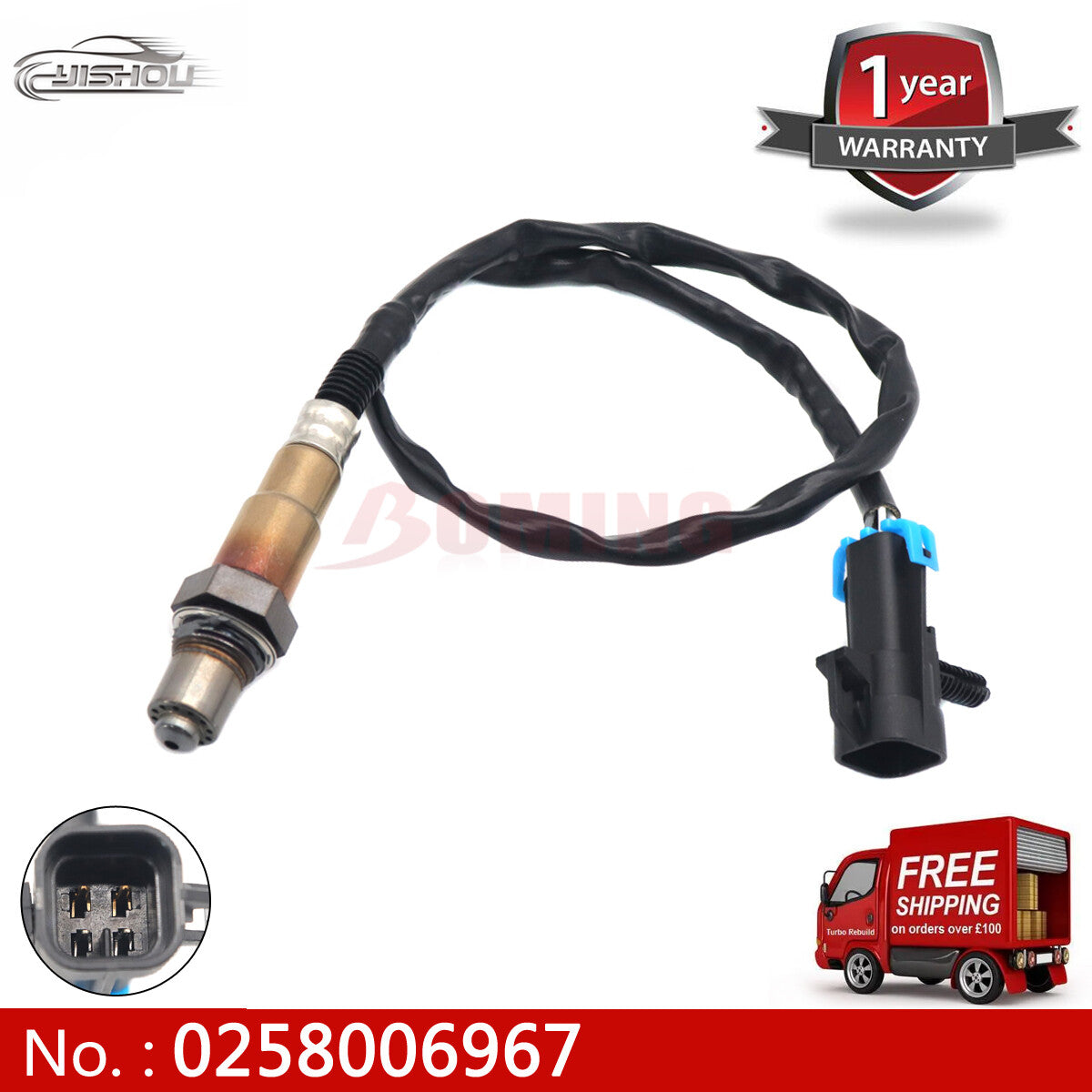 O2 sensor 0258006967 is suitable for FAW Besturn X80 for Haima 3 and for BYD F3R 5DA0-18-8G1