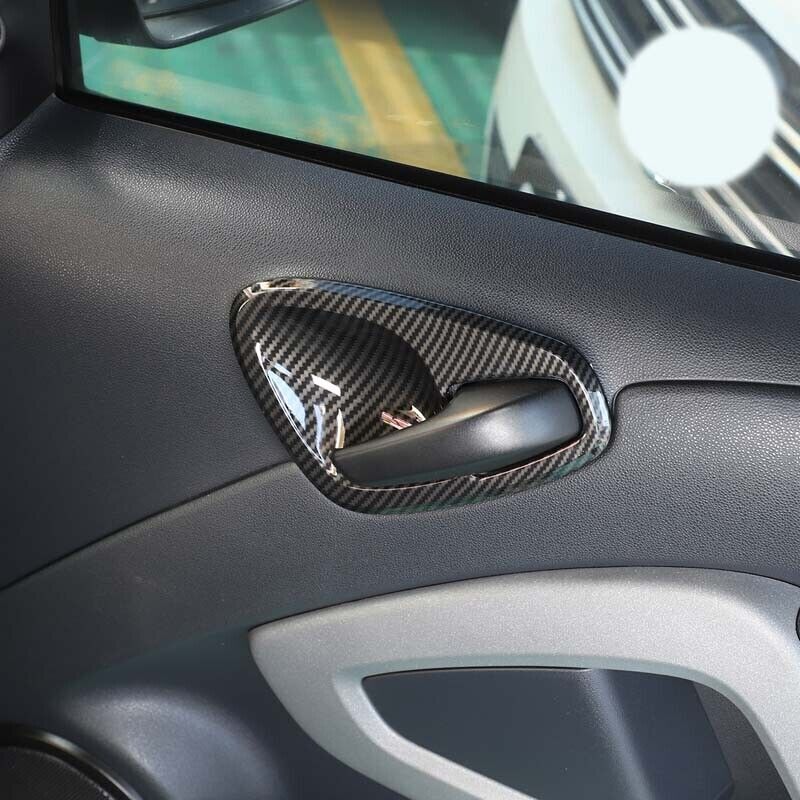 Carbon Look Interior Door Handle Bezel Frame Fits for Smart Fortwo 451 2010-2014