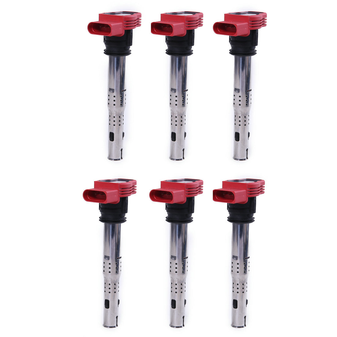 6 red ignition coils suitable for Audi for A4 , for A5 , for A6 , for A8 , Q5, and for Volkswagen Touareg 06-13 06E905115E
