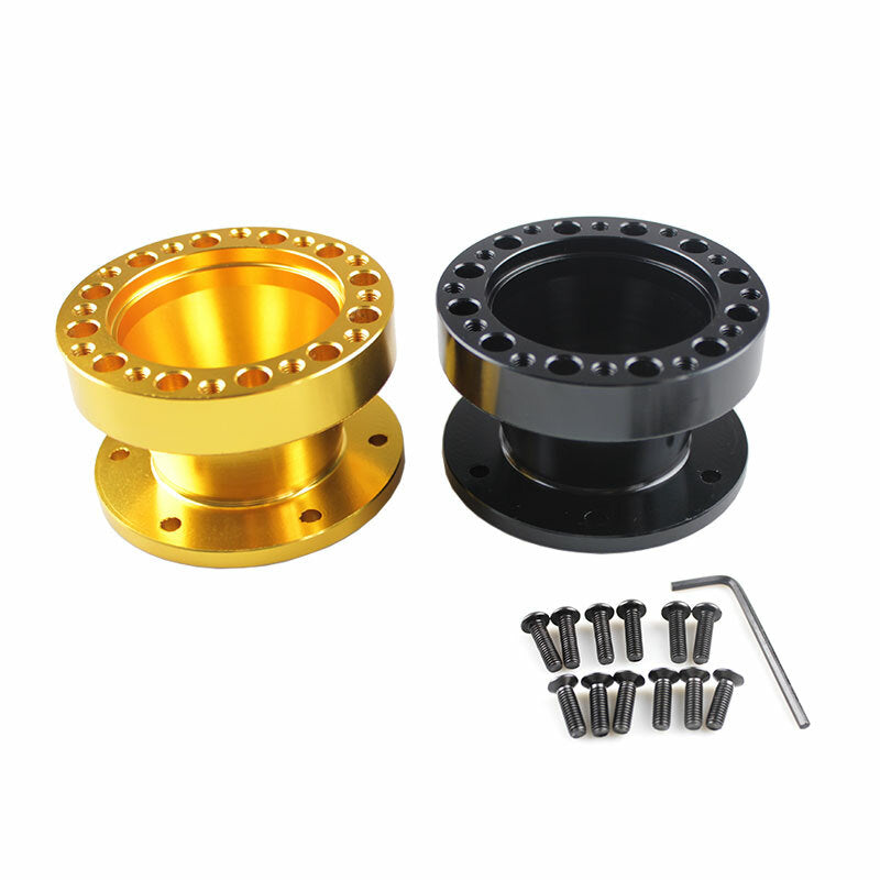 2/51mm Height Steering Wheel Spacer Adapter Hub Boss Kit Aluminum 6 Hole Black