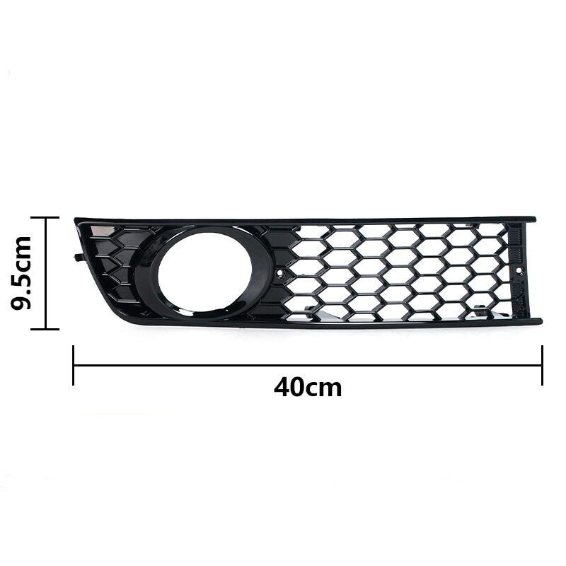 Left Front Bumper Side Fog Light Hex Grilles for Audi A4 B6 2001-2005