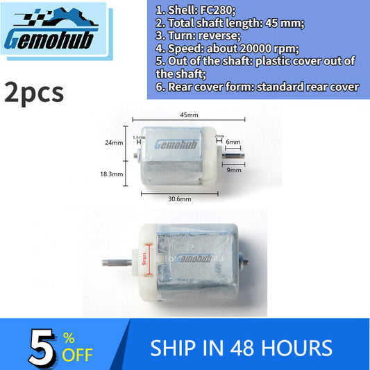 2pcs FC280 Knurled Shaft Door Lock Mirror Automotive Motor Motor/Actuator