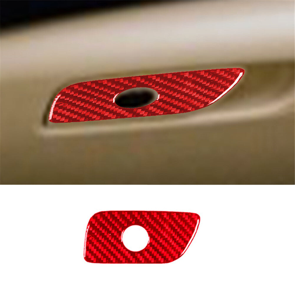 Red Carbon Fiber Passenger Glove Box Latch Cover Trim for Chrysler 200 2015-2017