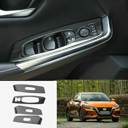 4P for Nissan Sylphy Sentra 2020-2023 Black Window Lift Panel Switch Cover Trim