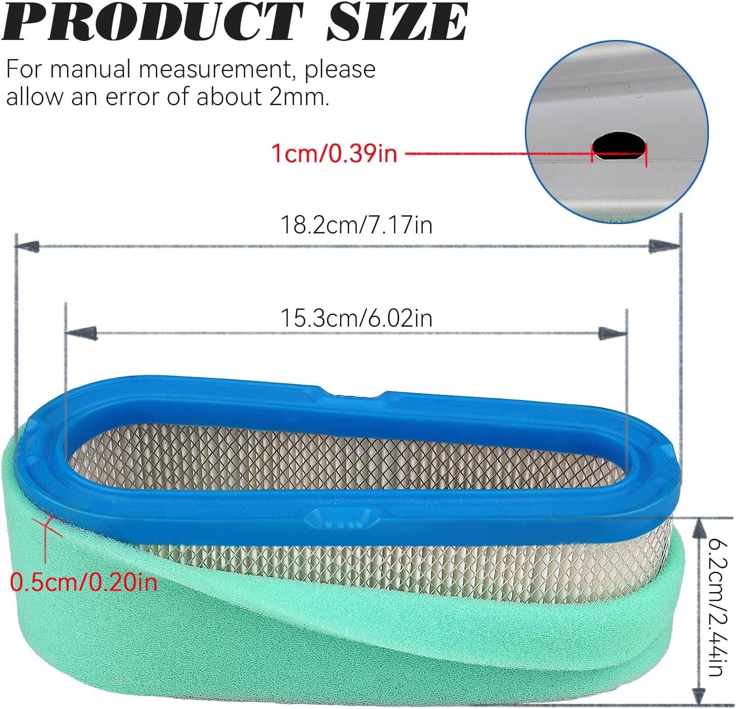 Air Filter for BS 5075H 28A702 8.5-11.5 HP/Cub Cadet 1027 1030 130 933E 933R