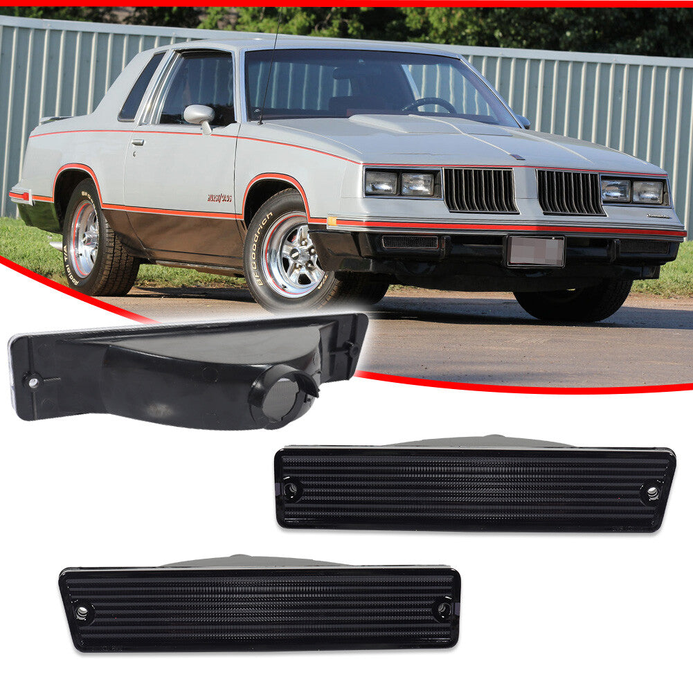 A pair of smoked front marker light lenses for 1981-88 Cutlass - parking turn signals