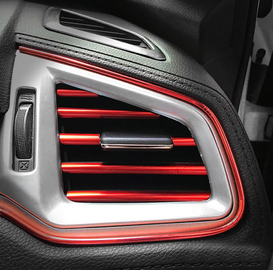 10 pieces of automotive air conditioning socket decorative molded trim strips in red for Mercedes-Benz