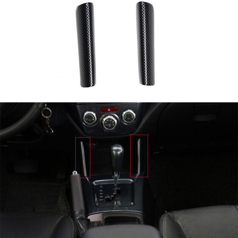 for Subaru Forester 2009-2013 Console Gear Shift Both Side Trim ABS Carbon 2PC