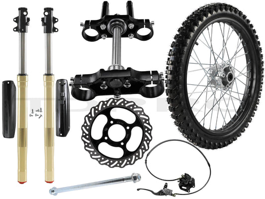 19-inch wheels, 70/100-19 tire kit + front fork for bicycles/motorcycles (150cc, 200cc, 250cc)