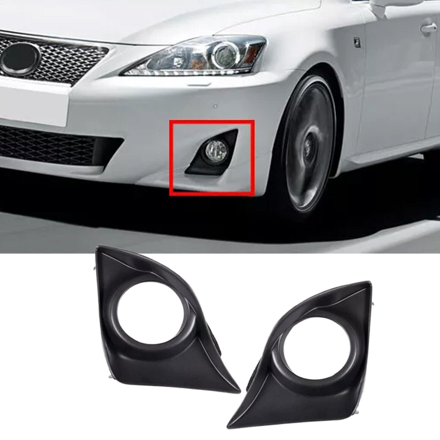 for Lexus IS250 IS350 2011-2013 Front Fog Light Lamp Black Cover Bezel LHRH