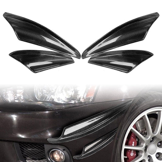 Carbon Fiber Front Canards Fit For 2008-2010 Lancer EVO X 10 Front Bumper 4PCS