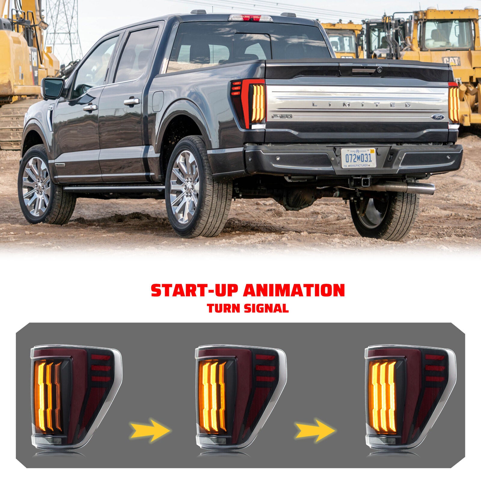 LED Tail Lights for Ford F-150 F150 XL STX 2021 2022 2023 Sequential Rear Lamps