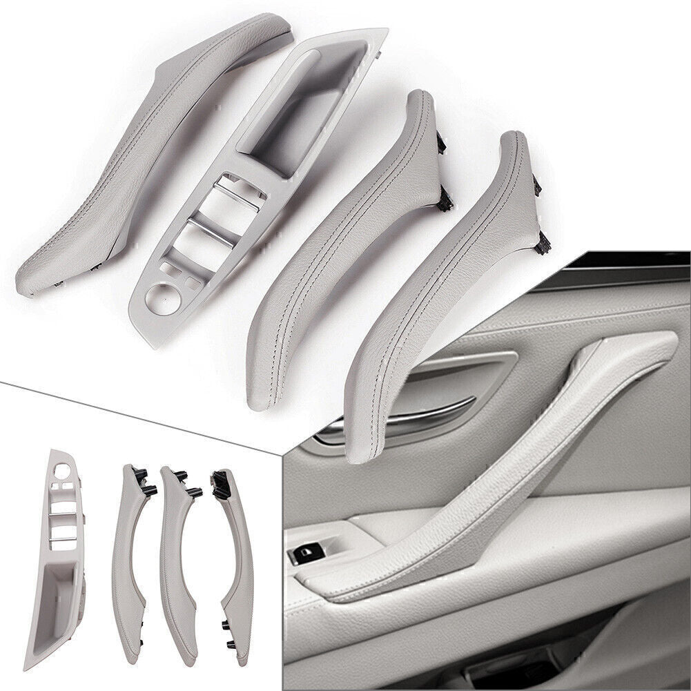 Door Trim Handle Real Leather Fit for BMW 5 series F10 F11 F18 10-17 LHD Grey
