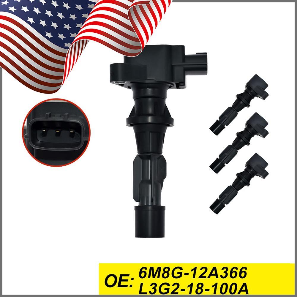 4pcs black Ignition Coil For 2006-2013 for Mazda 3 2.0L 2.5L 2006-2009 for Mazda 3 2.3L