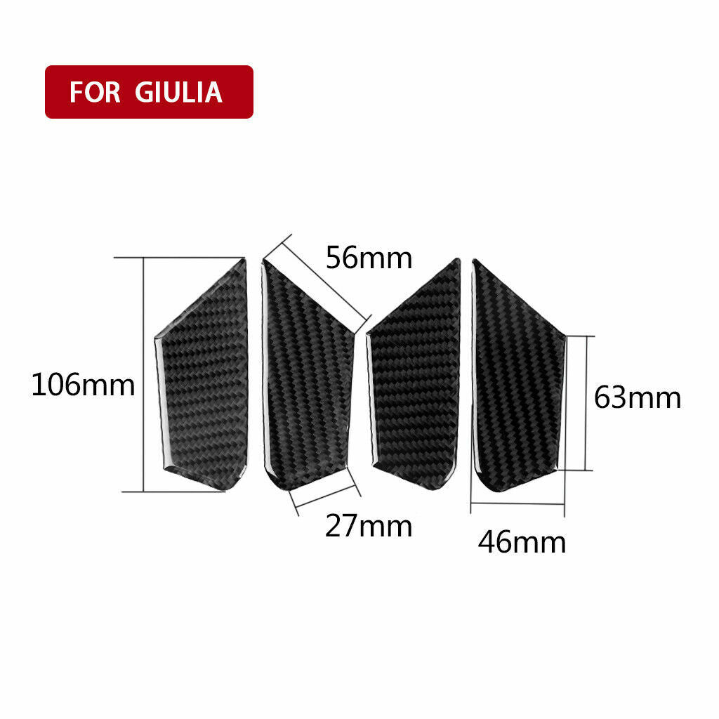 Carbon fiber door handle trim cover for Alfa Romeo Giulia 17-20