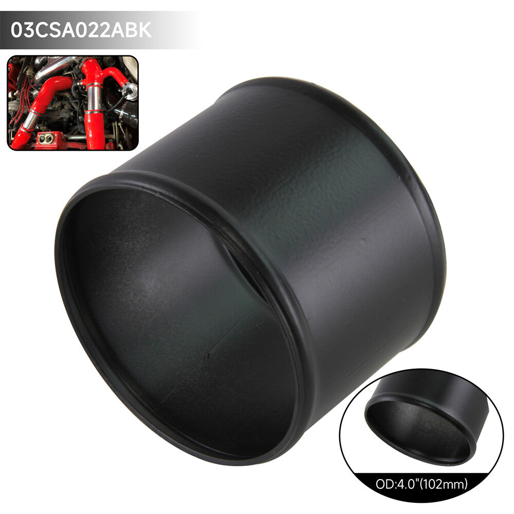 Aluminum Hose Adapter Tube Joiner Pipe Coupler Connector 102mm 4 Inch Black