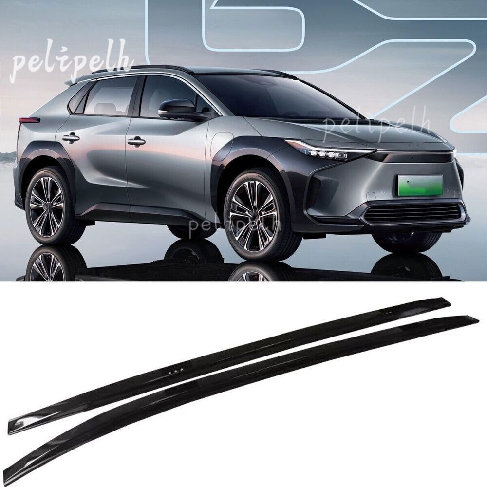 For 2023-2024 for Toyota BZ4X Black Aluminum Top Side Rail Bar Roof Rail Rack Kit 2x