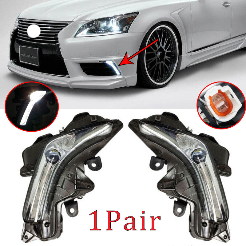 Suitable for Lexus LS460 LS600h 2013 2014 - 2016 LED front bumper DRL fog lights (left and right)