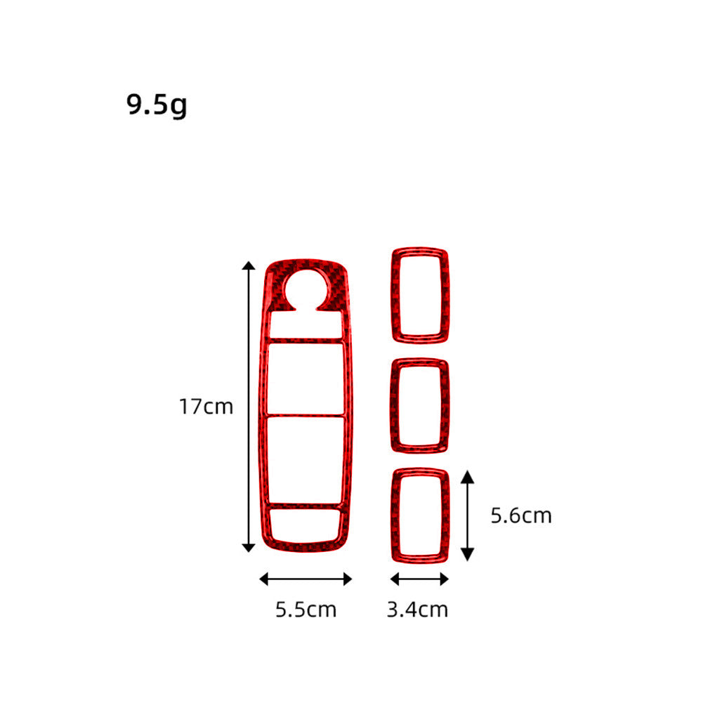 Red Carbon Fiber Window Switch Button Cover Trim for Mercedes Benz M-class 06-11