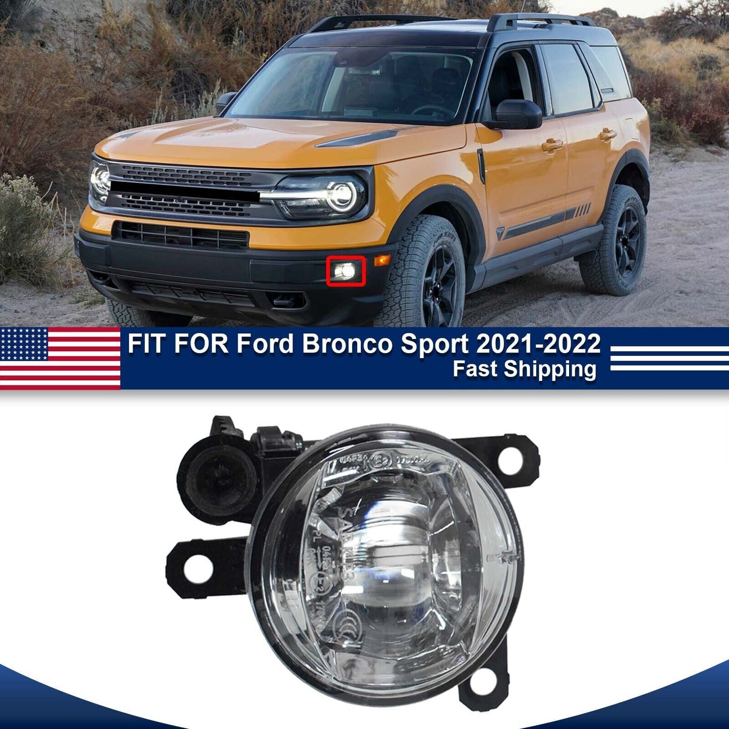 Fit for Ford Bronco Sport 2021-2022 LED Front Bumper Fog Light Driving Lamp Left
