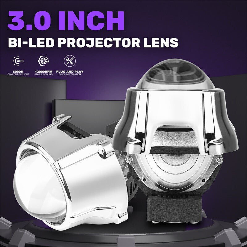 2x 3.0 '' Bi LED Projector Lens D2S D1S Headlight Hi/Lo Beam 6000k White 50000LM