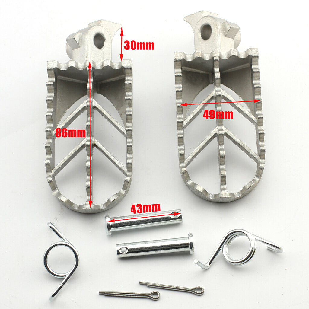 x2 Stainless Steel Foot Rest Pegs TW200 PW50 PW80 Pit Dirt Motor Bike CRF50