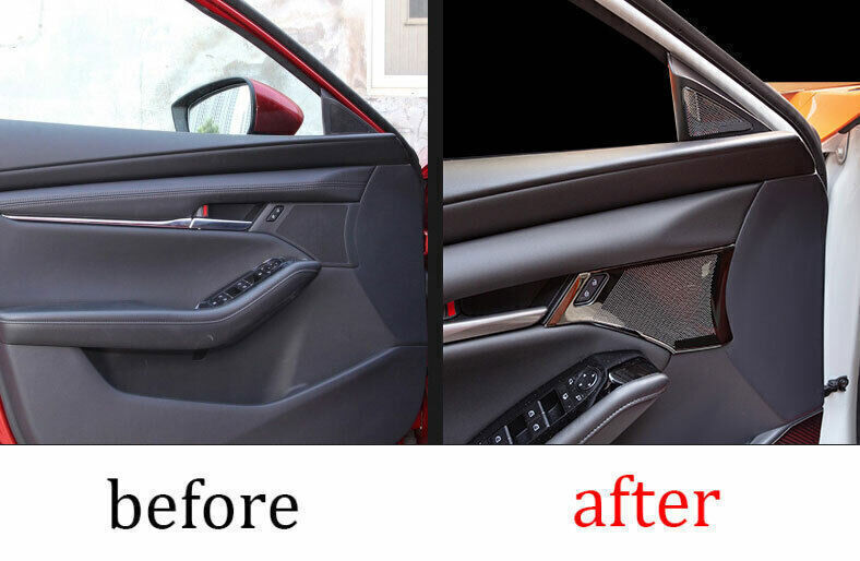 for Mazda 3 Axela 2019-23 Black Steel Inner Door Speaker Frame Horn Cover Trim