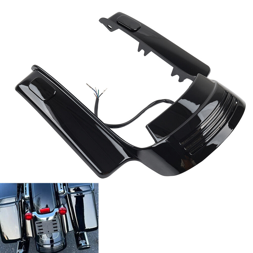 Rear Mudguard Fascia Extension Filler W/ Light for Harley Road King FLHR 2009-13
