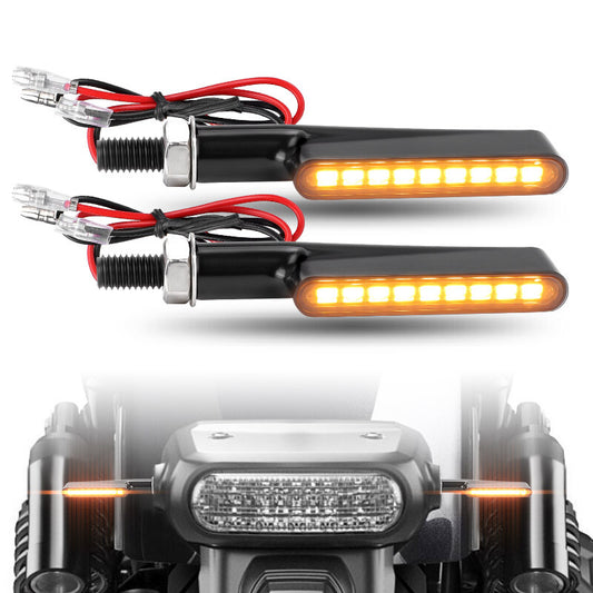 2PCS Sequential LED Motorcycle Turn Signal Light Blinker Indicator Amber Flowing