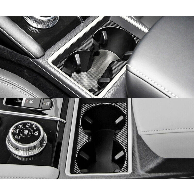 1x ABS Carbon Fiber Pattern Watercup Frame Trim for Mitsubishi Outlander 2022+