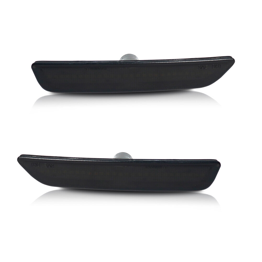 2-Piece Front Marker Light Cover Housing for 10-14 for Ford for Mustang Smoke Lenses