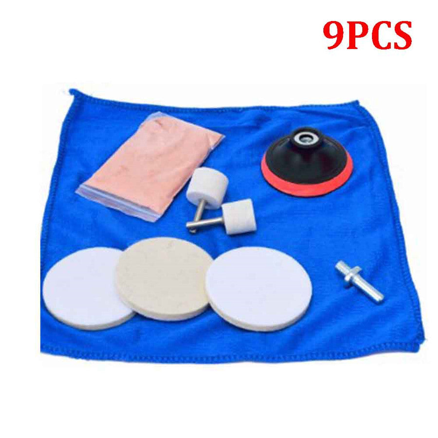 9PCS Cerium Oxide Powder Scratch Remover Car Window Glass Repair Polishing Kit
