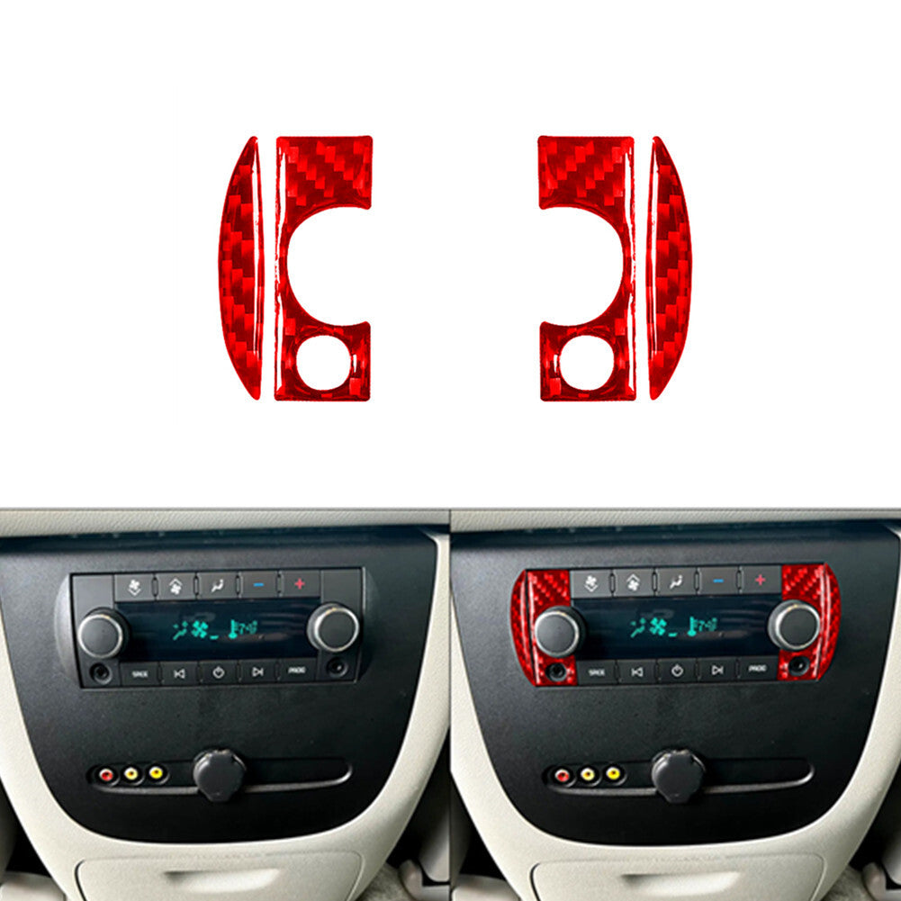Red Carbon Fiber Rear Console Inner Frame Trim For Silverado/tahoe/ for sierra 07-14