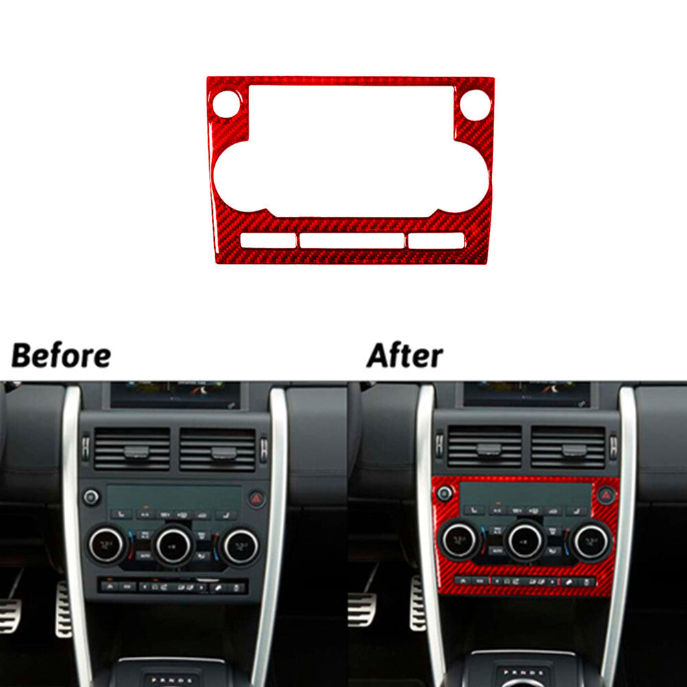 Red Carbon Fiber Radio Frame Cover Trim for Land Rover Discovery Sport 2015-2019