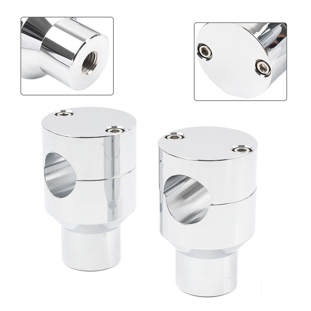 7/8 22mm Handlebar Riser Clamp Mount Kit Chrome for Harley fit for Honda