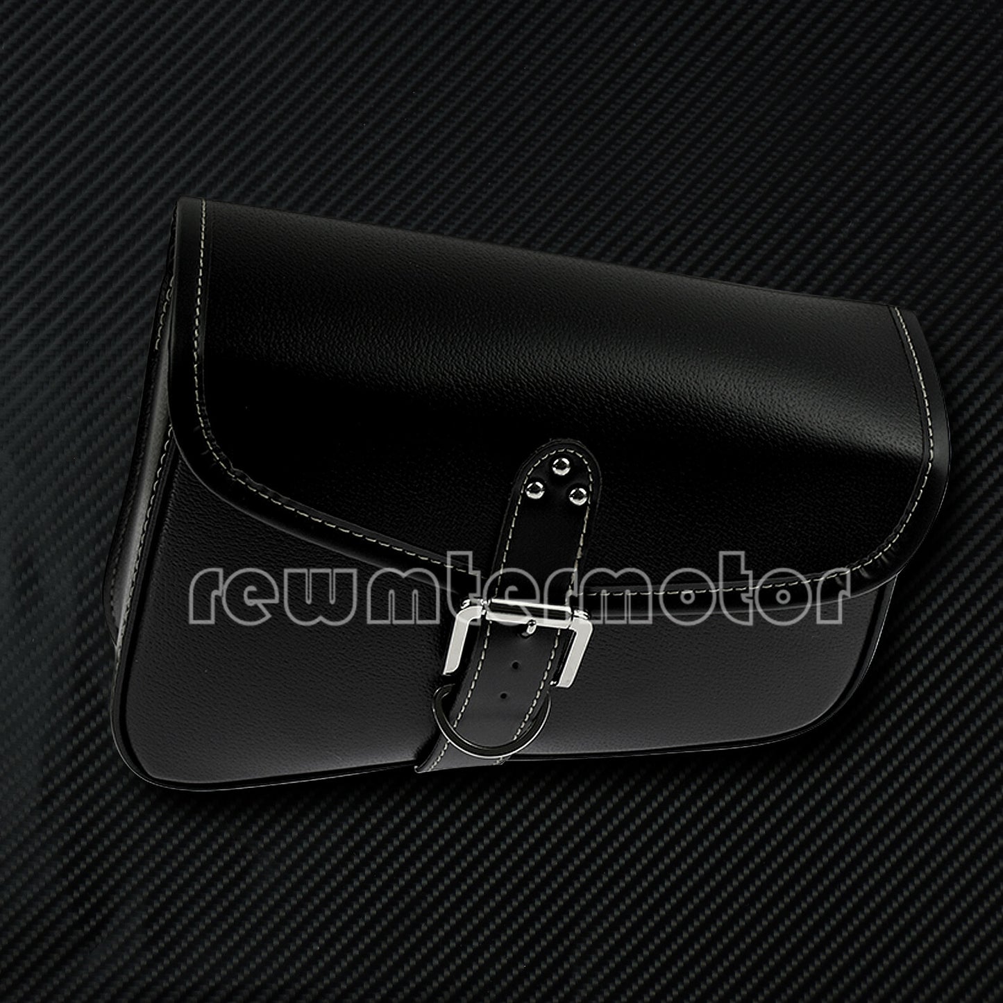 Black Right Side Saddlebag Saddle Bag Fit For Sportster XL883 XL1200 PU Leather
