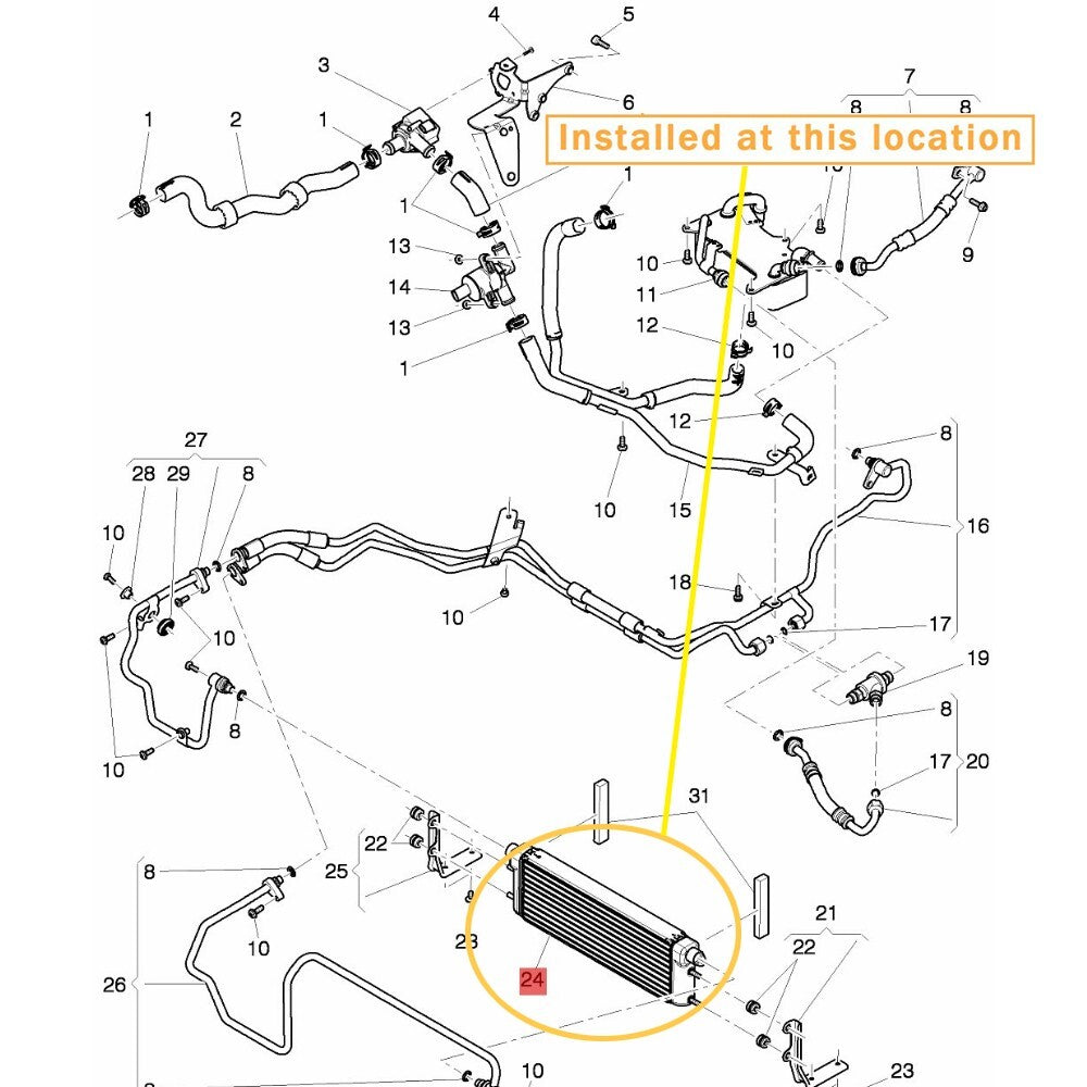 Equipment Manufacturer ( ) for Bentley Flying Spur GT GTC Gear Oil Cooler: 4W0317019A