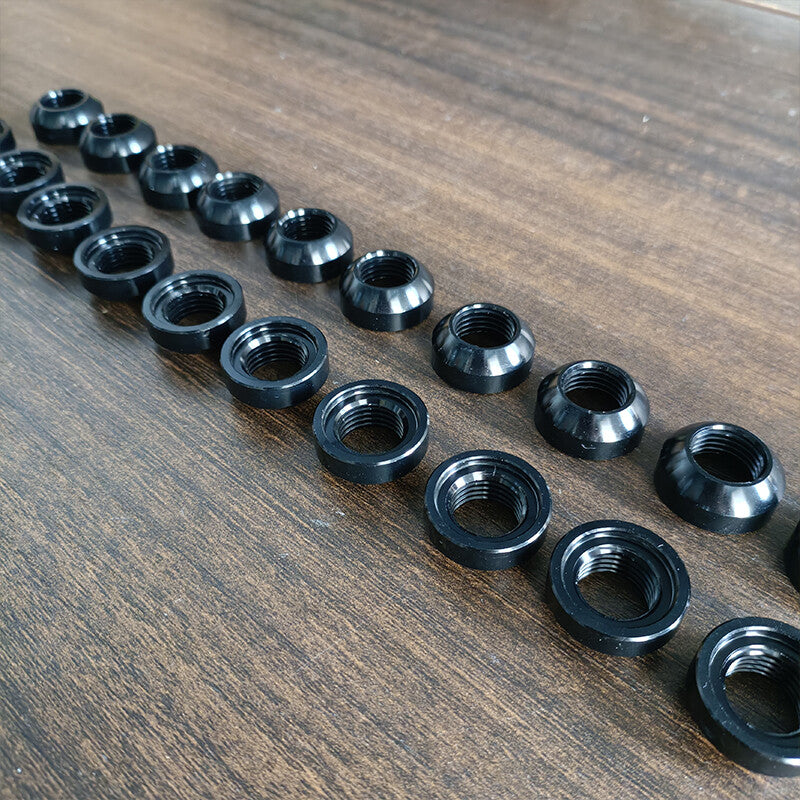 20-pack M14x1.5 Black Ball-Type Earring Adapters and Wheel Lug Bolt Adapters