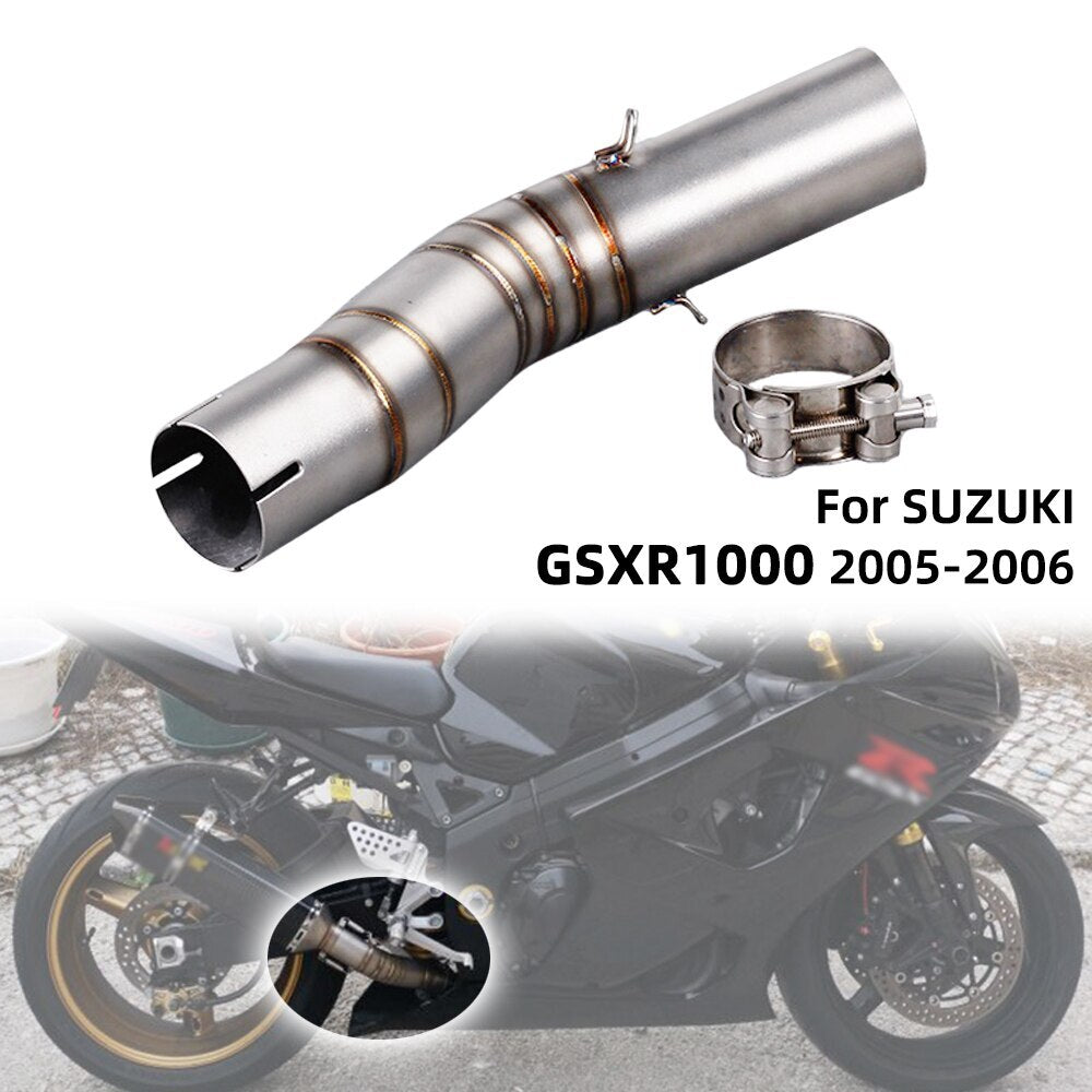 Motorcycle Exhaust Middle Link Pipe Muffler for Suzuki GSX-R 1000 2005-2006
