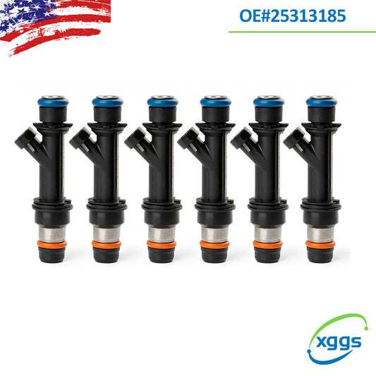 25313185 New Pack 6 Fuel Injectors for Chevy Trailblazer for GMC Envoy 4.2L 2002-04