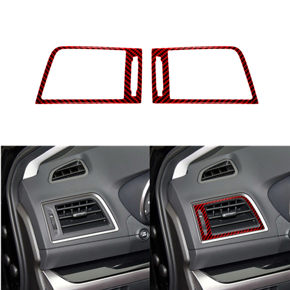 Red Carbon Fiber Dash Vent Outlet Cover Trim for Subaru Outback Legacy 2015-2017