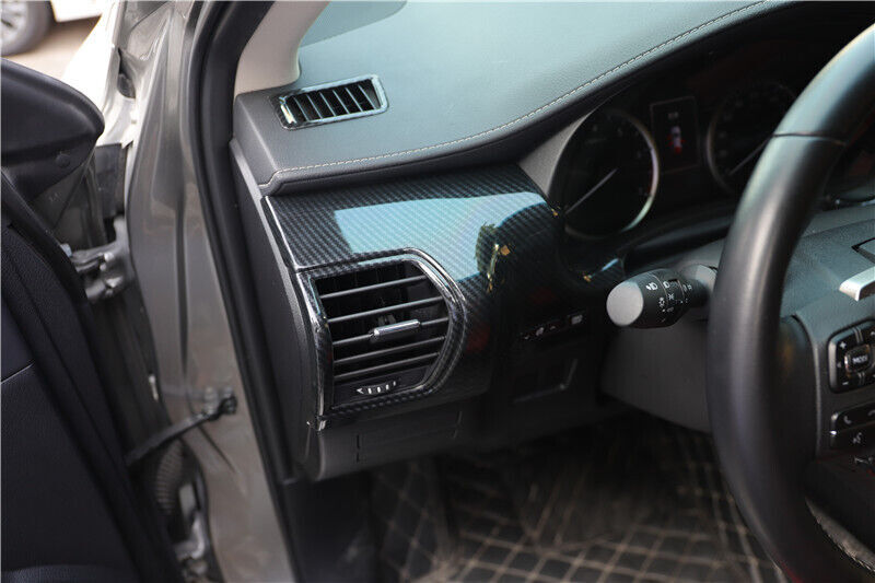 LR AC Air Outlet Vent Cover Trim 3PCS for Lexus NX 2015-2020 Black Carbon Fiber