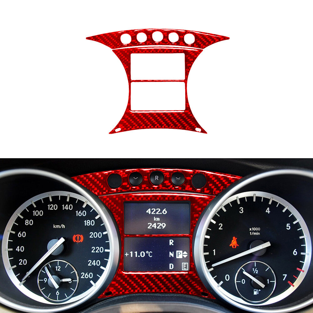 Red Carbon Fiber Speedometer Display Button Trim for Mercedes R-Class 2009-2012