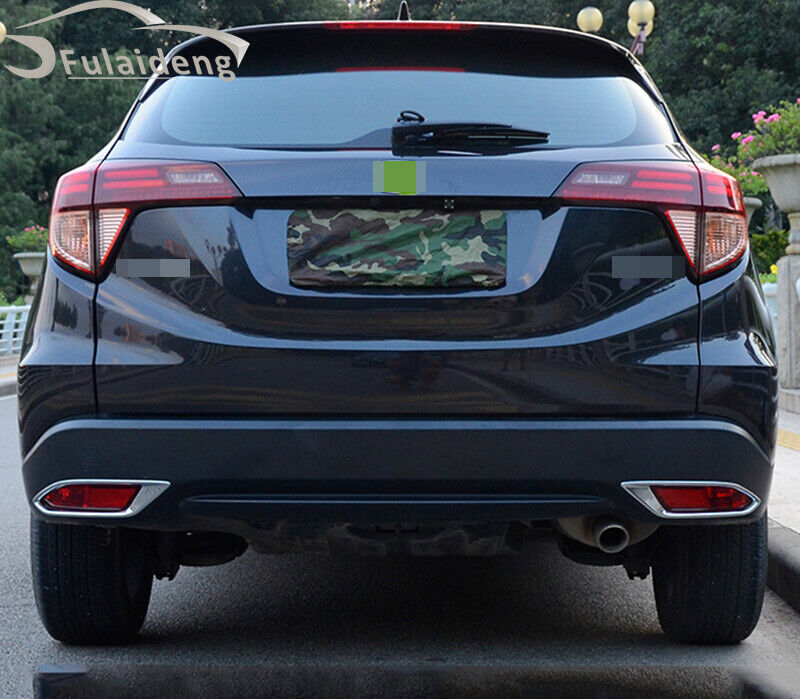 for Honda HR-V Vezel 2016-2018 Chrome Rear Fog Light Lamp Frame Molding Trim 2P