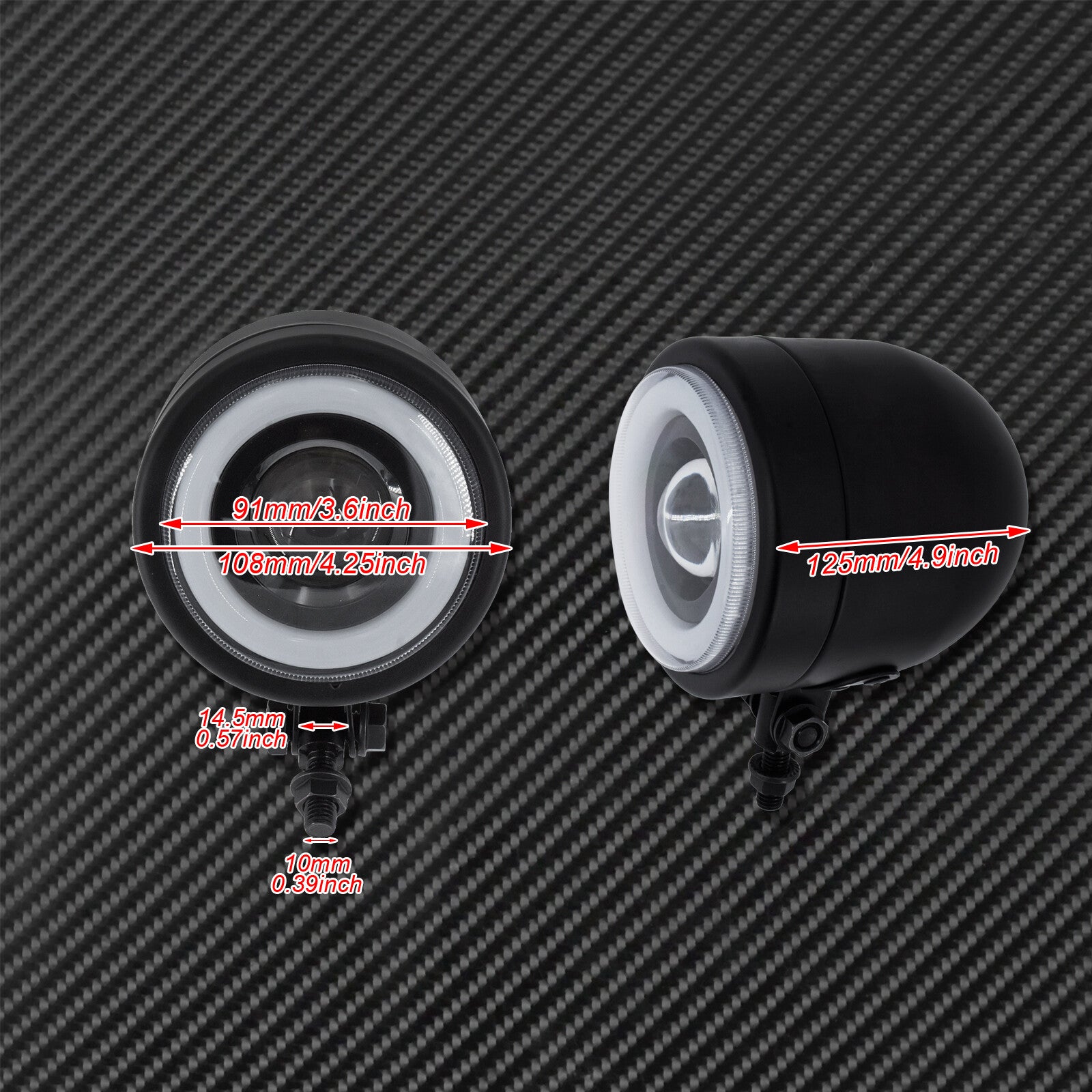Motorcycle LED Amber Headlight Head Lamp Black Fit For Sportster XL 883 1200