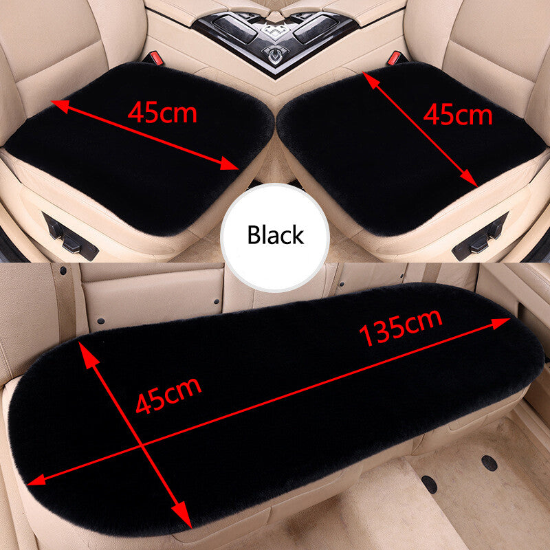 1Pc Car for Seat Cover Front Cushion Plush Soft Comfort Pad Protector Mat Warm Black