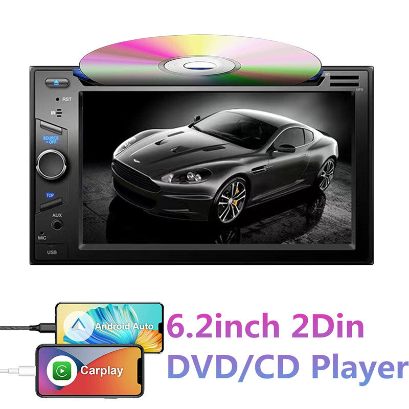 Car 6.2inch DVD Multimidia Player FM Radio For Carplay Android Auto Navigation
