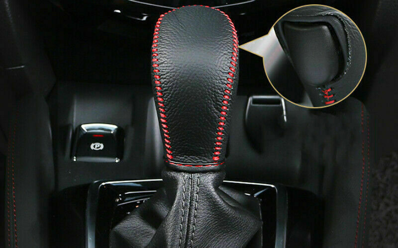 for Nissan Rogue Sport 2017-2021 PU Black Gear Shift Shifter Knob Cap Cover