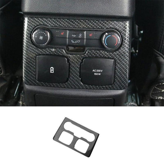 Rear Cigarette Lighter Panel Trim 1PCS for Ford Explorer 2016-2019 Carbon Fiber
